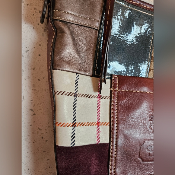 Vintage coach y2k suede leather tote purse patchwork design - Picture 13 of 15